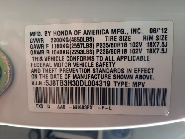 Photo 10 from auction – 2013 ACURA RDX with VIN 5J8TB3H30DL004319