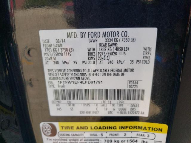 Photo 10 from auction – 2014 FORD F150 SUPER with VIN 1FTFW1EF4EFD01791