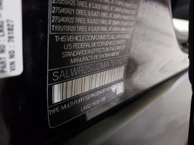 Photo 10 from auction – 2021 LAND ROVER RANGE ROVE with VIN SALWR2SU2MA761827