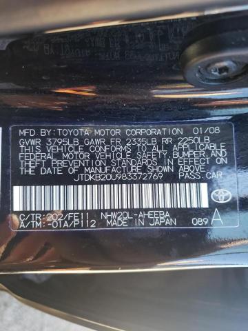 Photo 10 from auction – 2008 TOYOTA PRIUS with VIN JTDKB20U983372769