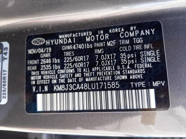 Photo 10 from auction – 2020 HYUNDAI TUCSON LIM with VIN KM8J3CA48LU171585