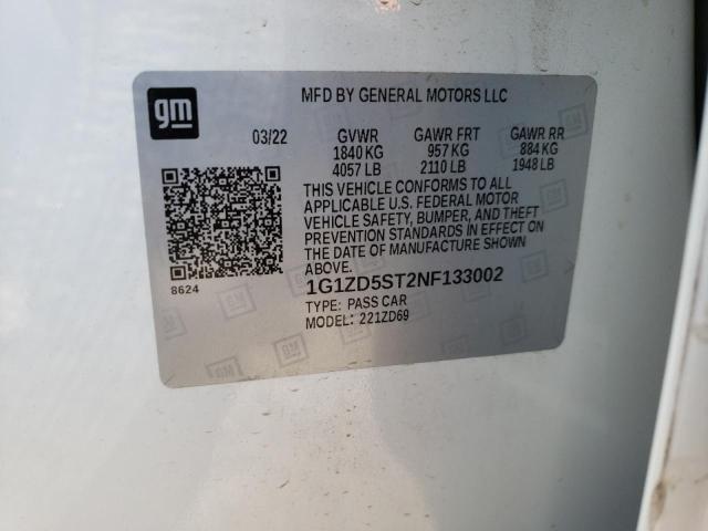 Photo 10 from auction – 2022 CHEVROLET MALIBU LT with VIN 1G1ZD5ST2NF133002