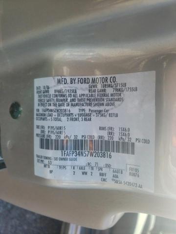 Photo 10 from auction – 2007 FORD FOCUS ZX4 with VIN 1FAFP34N57W203816