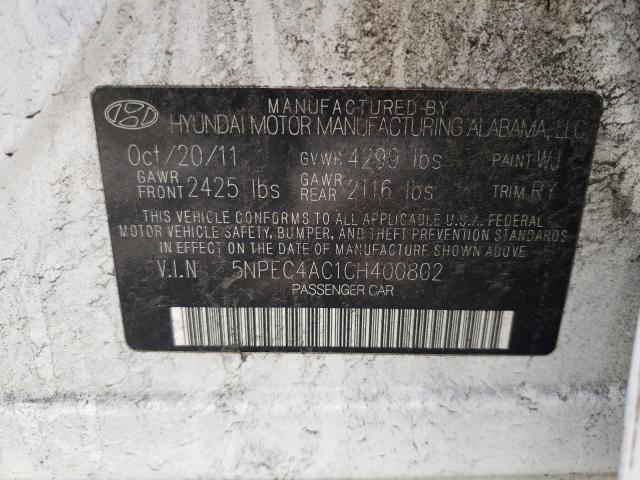 Photo 10 from auction – 2012 HYUNDAI SONATA SE with VIN 5NPEC4AC1CH400802