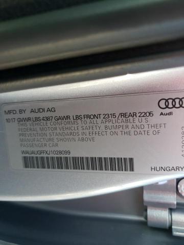 Photo 10 from auction – 2018 AUDI A3 PREMIUM with VIN WAUAUGFFXJ1028099