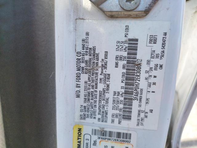 Photo 10 from auction – 2014 FORD FUSION SE with VIN 3FA6P0H72ER308002