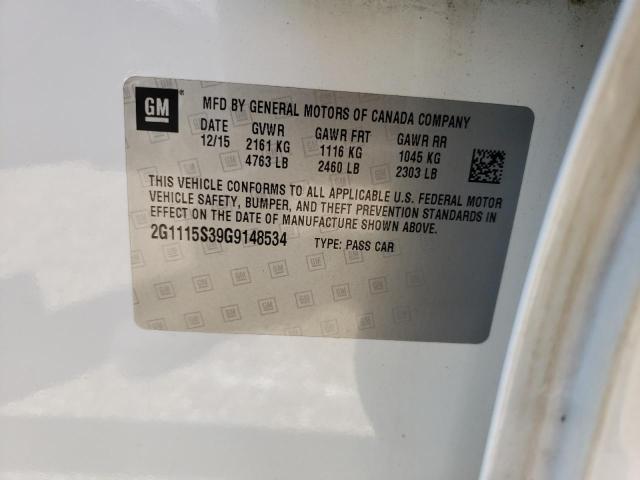 Photo 10 from auction – 2016 CHEVROLET IMPALA LT with VIN 2G1115S39G9148534