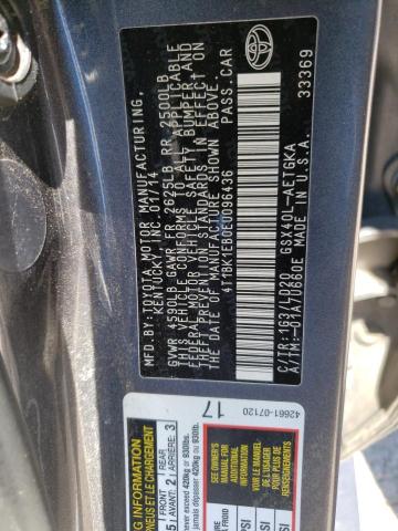 Photo 10 from auction – 2014 TOYOTA AVALON BAS with VIN 4T1BK1EB0EU096436