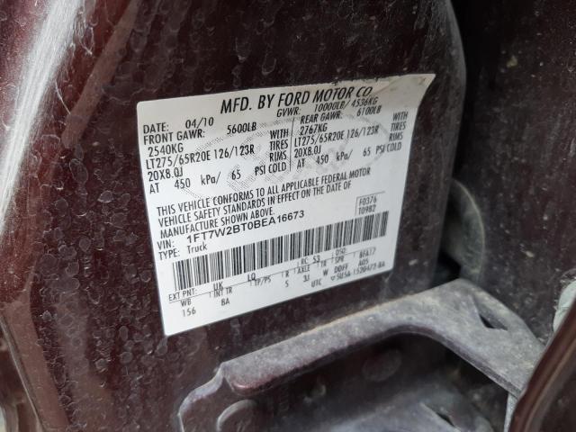 Photo 10 from auction – 2011 FORD F250 SUPER with VIN 1FT7W2BT0BEA16673