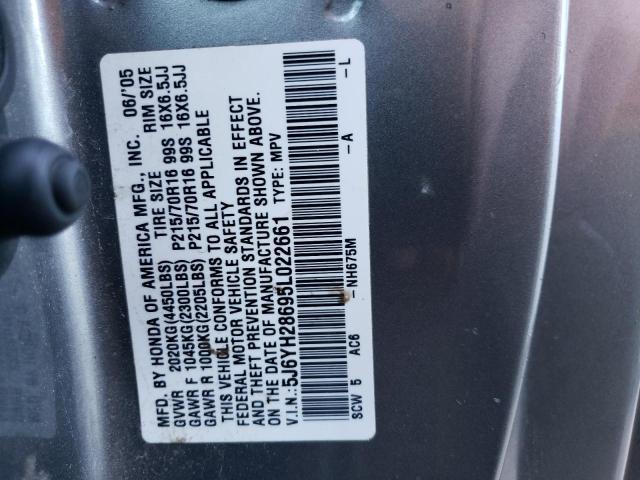 Photo 10 from auction – 2005 HONDA ELEMENT EX with VIN 5J6YH28695L022661