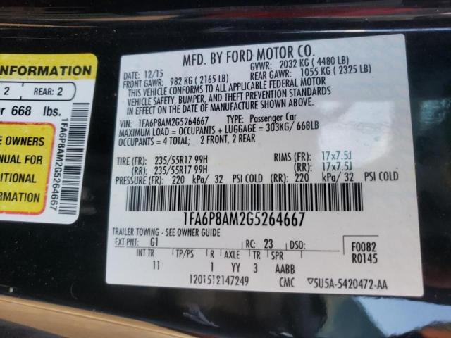 Photo 10 from auction – 2016 FORD MUSTANG with VIN 1FA6P8AM2G5264667