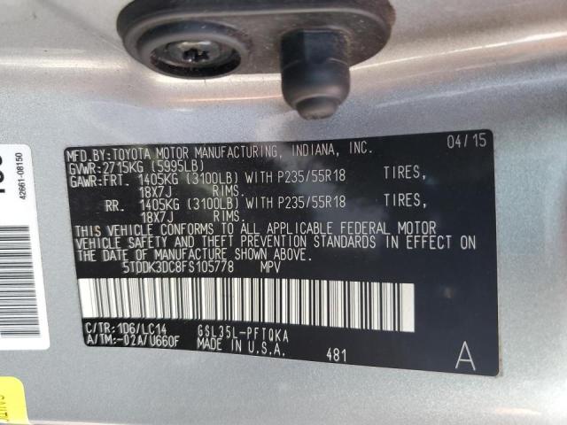 Photo 10 from auction – 2015 TOYOTA SIENNA XLE with VIN 5TDDK3DC8FS105778