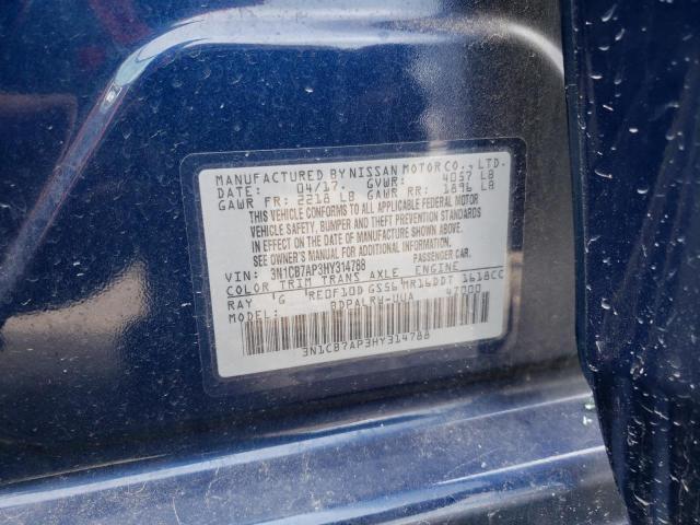 Photo 10 from auction – 2017 NISSAN SENTRA SR with VIN 3N1CB7AP3HY314788