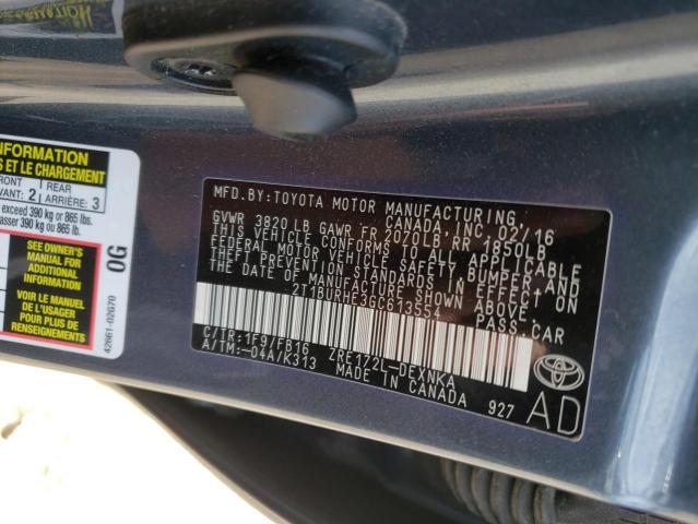 Photo 10 from auction – 2016 TOYOTA COROLLA L with VIN 2T1BURHE3GC613554