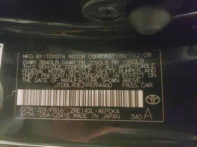 Photo 10 from auction – 2009 TOYOTA COROLLA with VIN JTDBL40E299094460