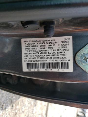 Photo 10 from auction – 2012 HONDA CIVIC LX with VIN 2HGFB2F53CH585239