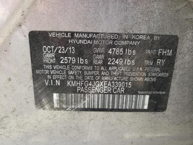 Photo 10 from auction – 2014 HYUNDAI AZERA with VIN KMHFG4JGXEA339015