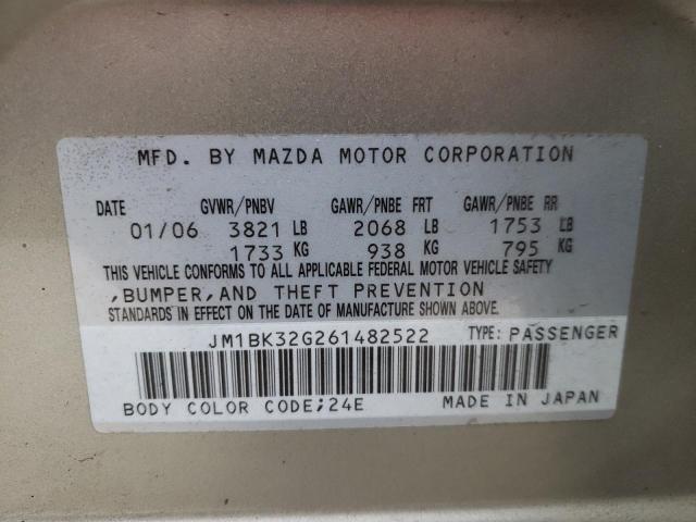 Photo 10 from auction – 2006 MAZDA 3 I with VIN JM1BK32G261482522