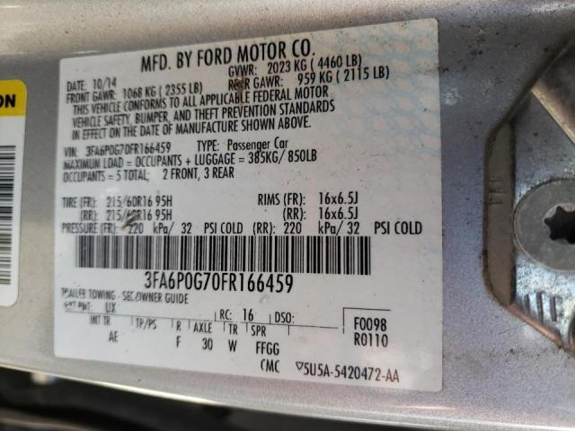 Photo 10 from auction – 2015 FORD FUSION S with VIN 3FA6P0G70FR166459