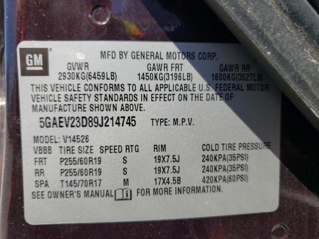 Photo 10 from auction – 2009 BUICK ENCLAVE CX with VIN 5GAEV23D89J214745