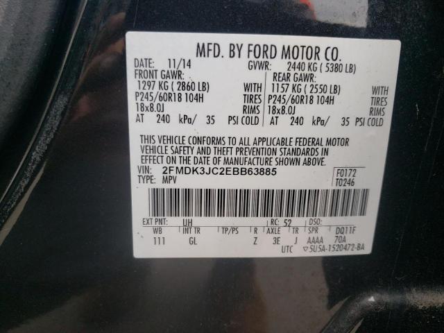 Photo 10 from auction – 2014 FORD EDGE SEL with VIN 2FMDK3JC2EBB63885