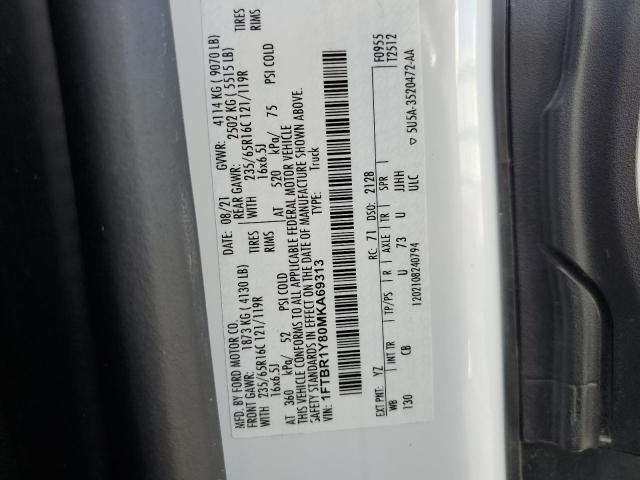 Photo 10 from auction – 2021 FORD TRANSIT T- with VIN 1FTBR1Y80MKA69313