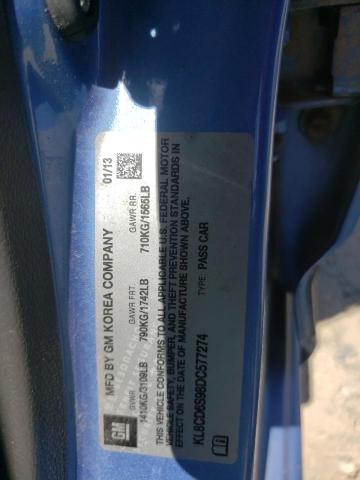 Photo 10 from auction – 2013 CHEVROLET SPARK 1LT with VIN KL8CD6S98DC577274