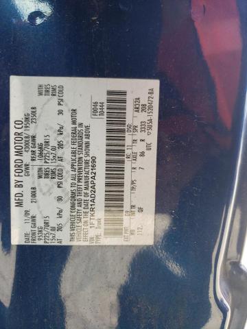 Photo 10 from auction – 2010 FORD RANGER with VIN 1FTKR1AD2APA21690