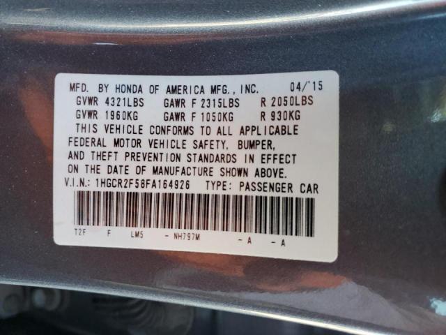 Photo 10 from auction – 2015 HONDA ACCORD SPO with VIN 1HGCR2F58FA164926