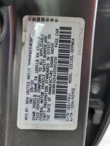 Photo 10 from auction – 2003 TOYOTA COROLLA CE with VIN 1NXBR32E43Z095258
