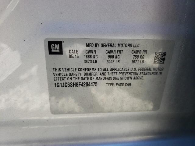 Photo 10 from auction – 2015 CHEVROLET SONIC LT with VIN 1G1JC6SH8F4204475