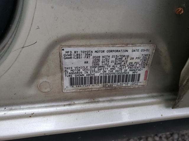 Photo 10 from auction – 2001 TOYOTA RAV4 with VIN JTEGH20V810022503