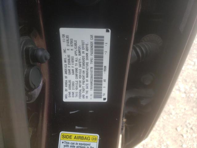 Photo 10 from auction – 2009 ACURA TL with VIN 19UUA86229A016778