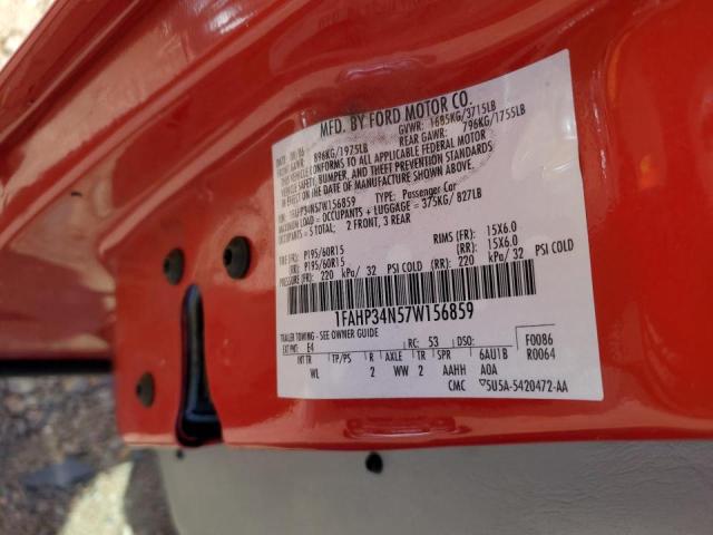 Photo 10 from auction – 2007 FORD FOCUS ZX4 with VIN 1FAHP34N57W156859