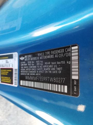 Photo 10 from auction – 2009 MINI COOPER S with VIN WMWMF73599TW80277