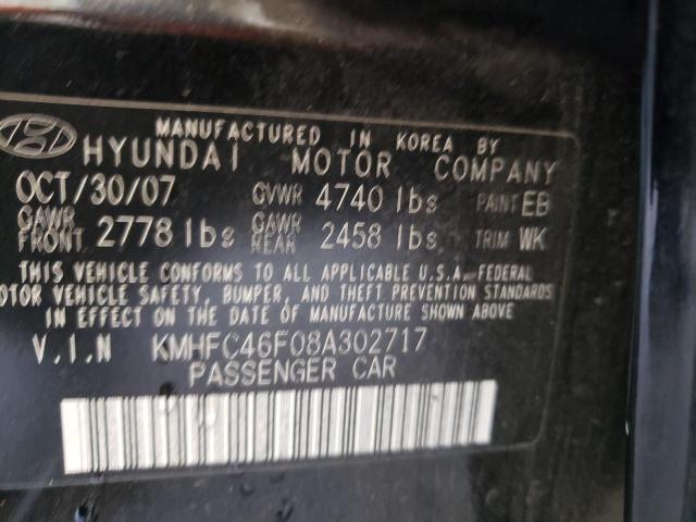 Photo 10 from auction – 2008 HYUNDAI AZERA SE with VIN KMHFC46F08A302717