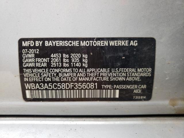 Photo 10 from auction – 2013 BMW 328 I with VIN WBA3A5C58DF356081