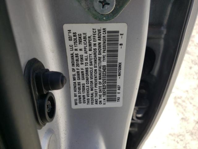 Photo 10 from auction – 2014 HONDA CIVIC LX with VIN 19XFB2F52EE023409