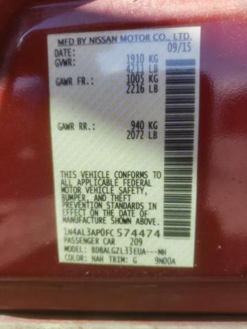Photo 10 from auction – 2015 NISSAN ALTIMA 2.5 with VIN 1N4AL3AP0FC574474