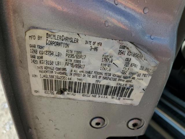 Photo 10 from auction – 2006 JEEP LIBERTY LI with VIN 1J4GL58K16W235144