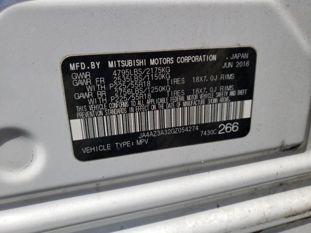 Photo 10 from auction – 2016 MITSUBISHI OUTLANDER with VIN JA4AZ3A32GZ054274