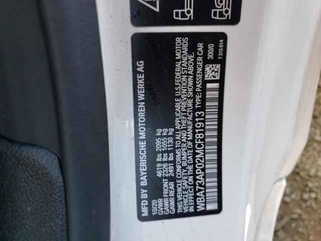Photo 10 from auction – 2021 BMW 430XI with VIN WBA73AP02MCF81913