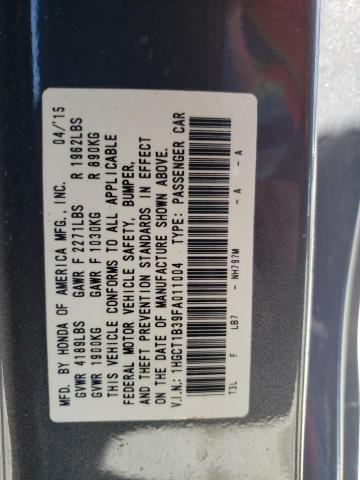 Photo 10 from auction – 2015 HONDA ACCORD LX- with VIN 1HGCT1B39FA011004