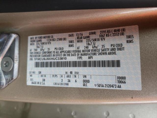 Photo 10 from auction – 2017 FORD ESCAPE TIT with VIN 1FMCU9J9XHUC33810