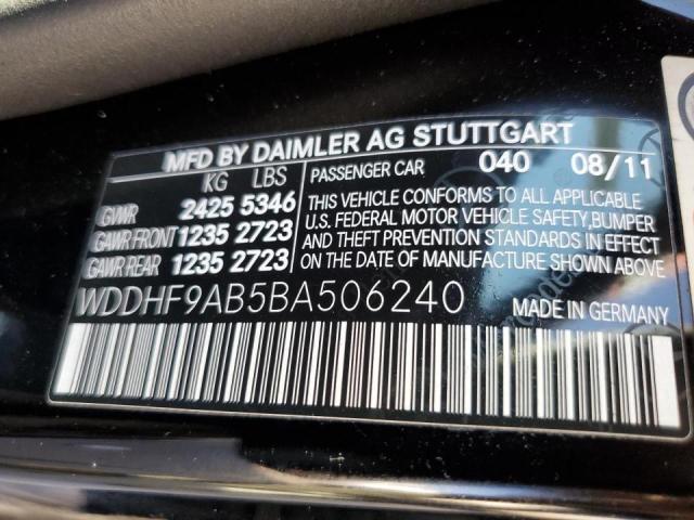 Photo 10 from auction – 2011 MERCEDES-BENZ E 550 4MAT with VIN WDDHF9AB5BA506240