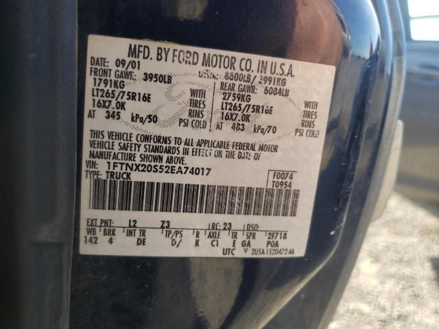 Photo 10 from auction – 2002 FORD F250 SUPER with VIN 1FTNX20S52EA74017