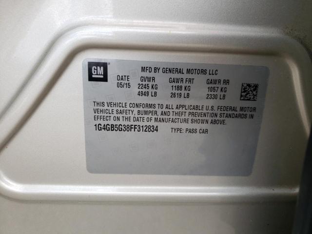 Photo 10 from auction – 2015 BUICK LACROSSE with VIN 1G4GB5G38FF312834