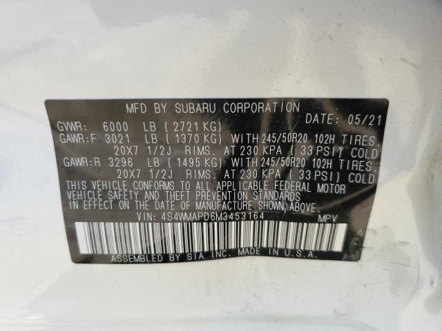Photo 10 from auction – 2021 SUBARU ASCENT LIM with VIN 4S4WMAPD6M3453164