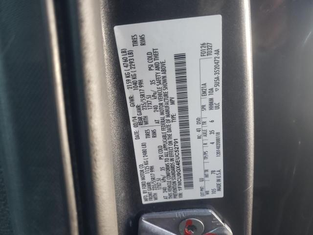 Photo 10 from auction – 2014 FORD ESCAPE SE with VIN 1FMCU9GX4EUC52791
