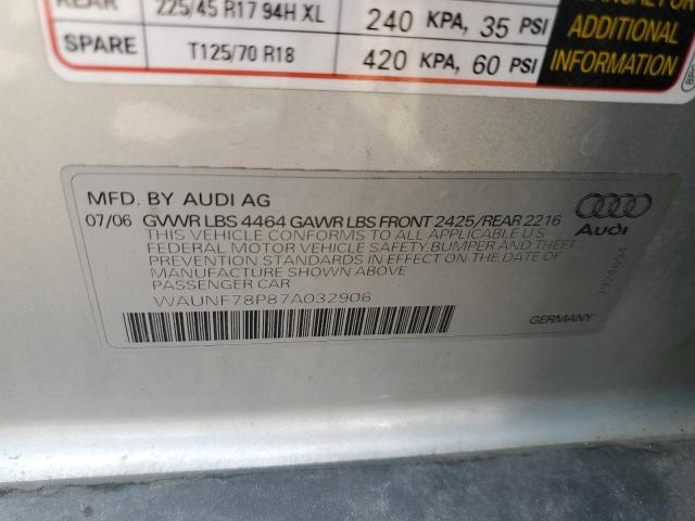 Photo 10 from auction – 2007 AUDI A3 2.0 PRE with VIN WAUNF78P87A032906